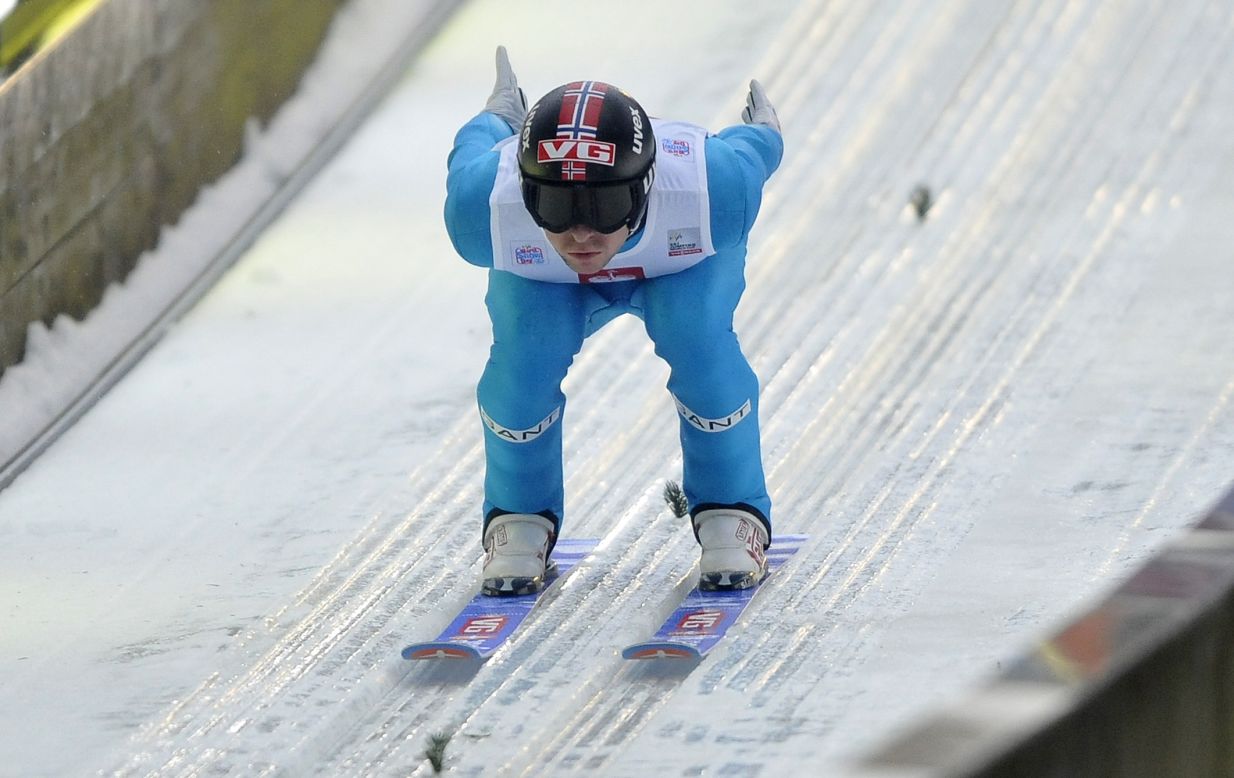 Norway's Anders Jacobsen competes during the trial round of the tournament on Sunday.