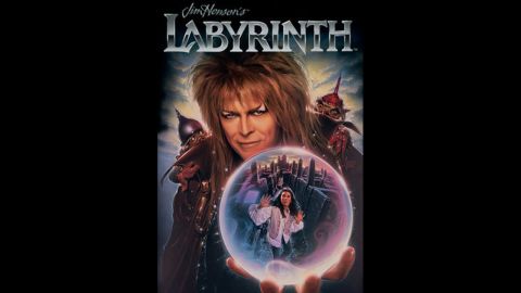 Bowie appears on the movie poster for the 1986 film "Labyrinth," for which he wrote the music and played the role of the Goblin King.