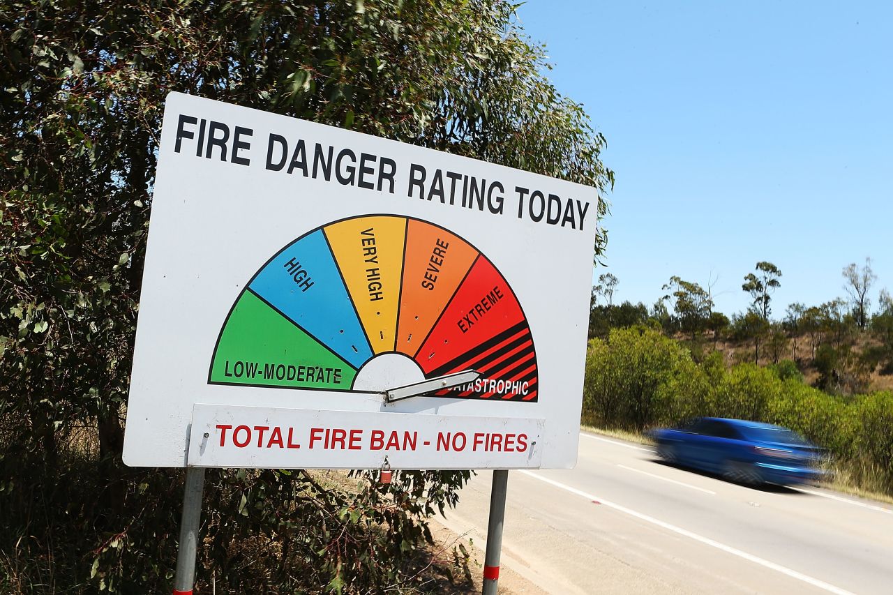 The fire rating reached "catastrophic" in four areas of New South Wales, prompting warnings from Prime Minister Julia Gillard that Tuesday was a "dangerous day."