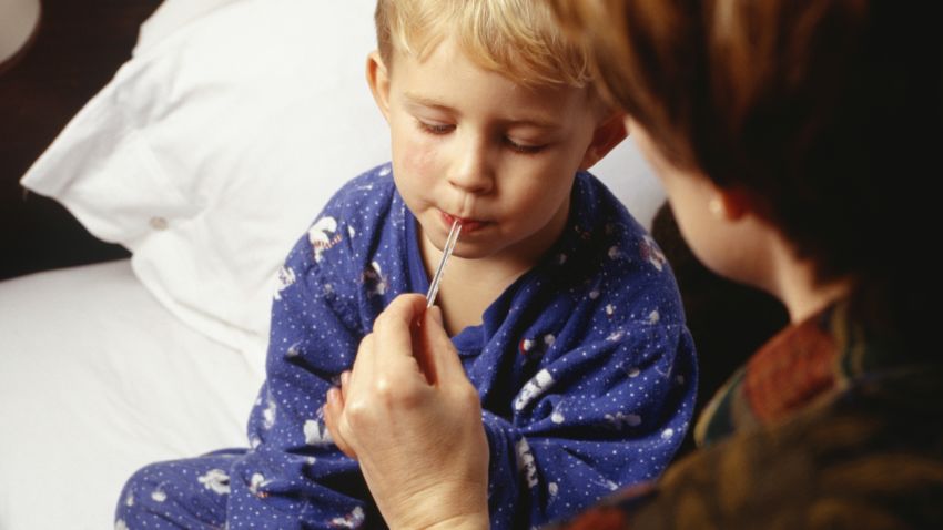 child sick flu temperature