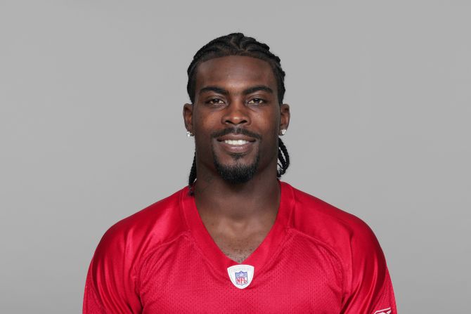 Michael Vick's 2007 Atlanta Falcons NFL headshot. In August 2007, he pleaded guilty to federal felony charges related to dogfighting.   Vick served 21 months in prison and is now playing for the Eagles. 