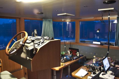 The bridge aboard the Hackerfleet vessel, which doubles up as a hackathon hub. "It's intense and we get very little sleep but the method is overwhelmingly beneficial as a source of ideas," says Ijon.