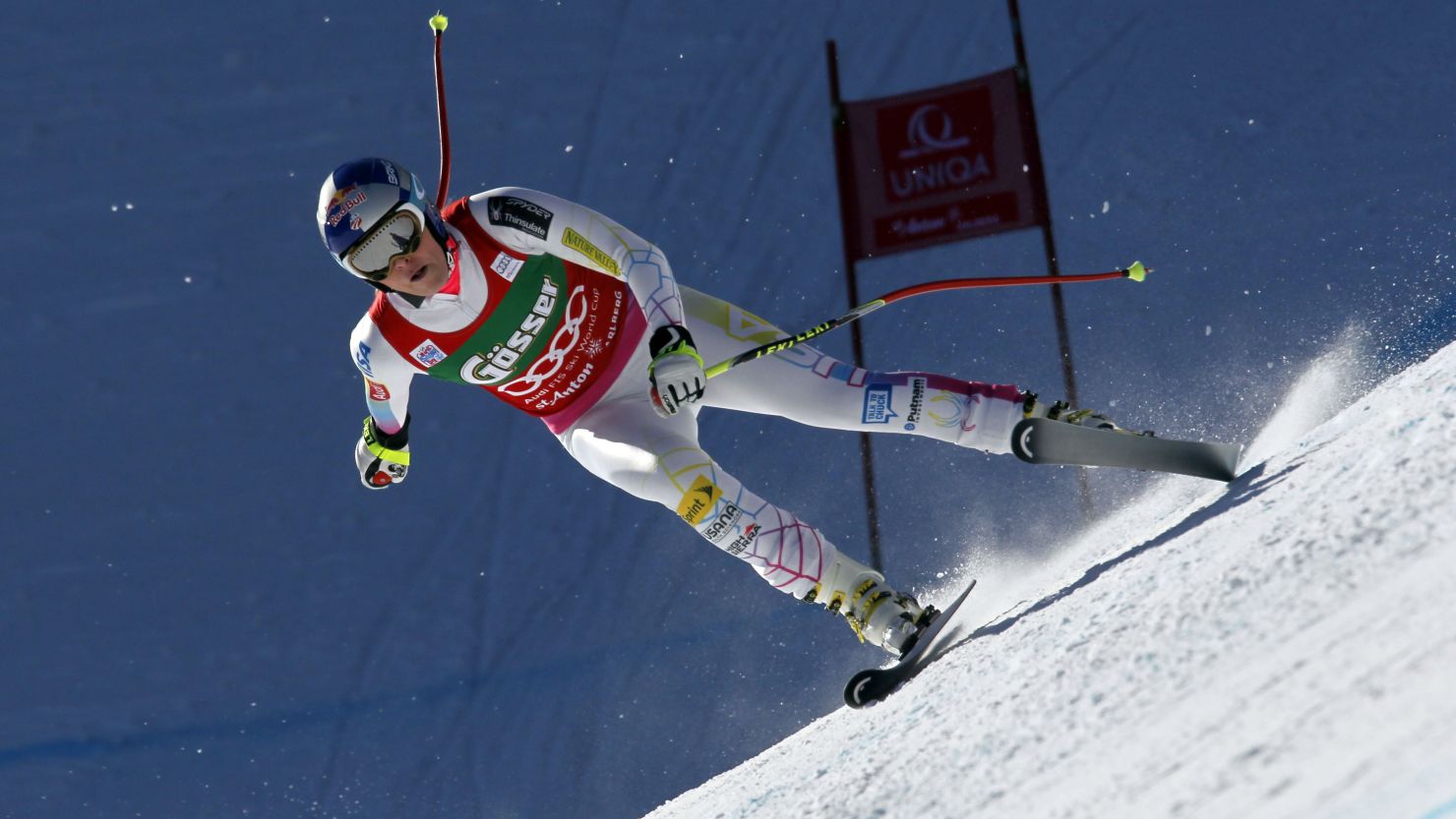 U.S. skier Lindsey Vonn competes during the Alpine Ski World Cup women's downhill in St. Anton on January 12.