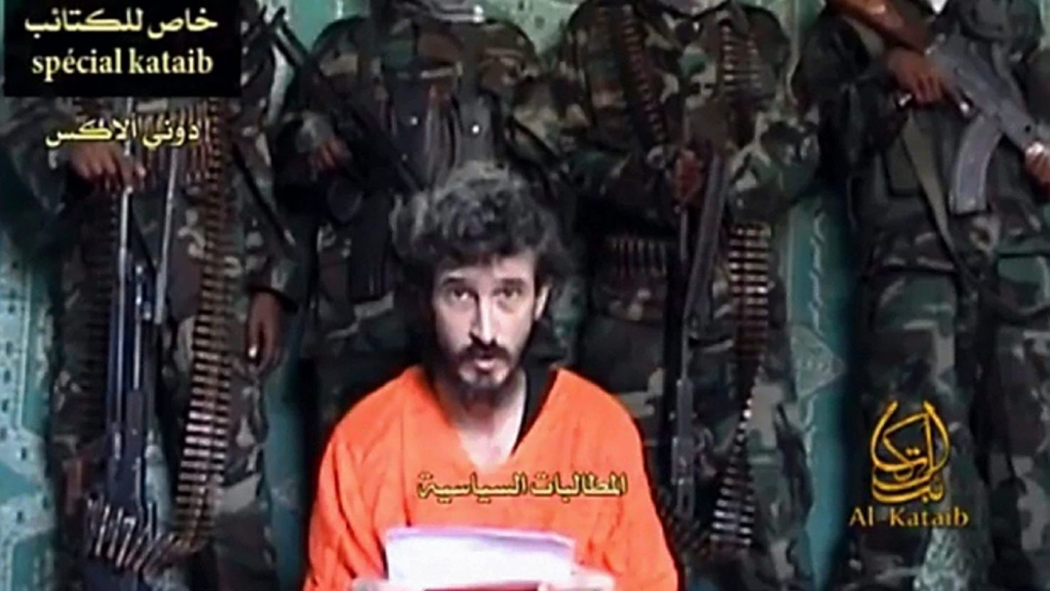 TV grab of footage shows Denis Allex, a French hostage allegedly held by Somali militants, 12 January 2013.