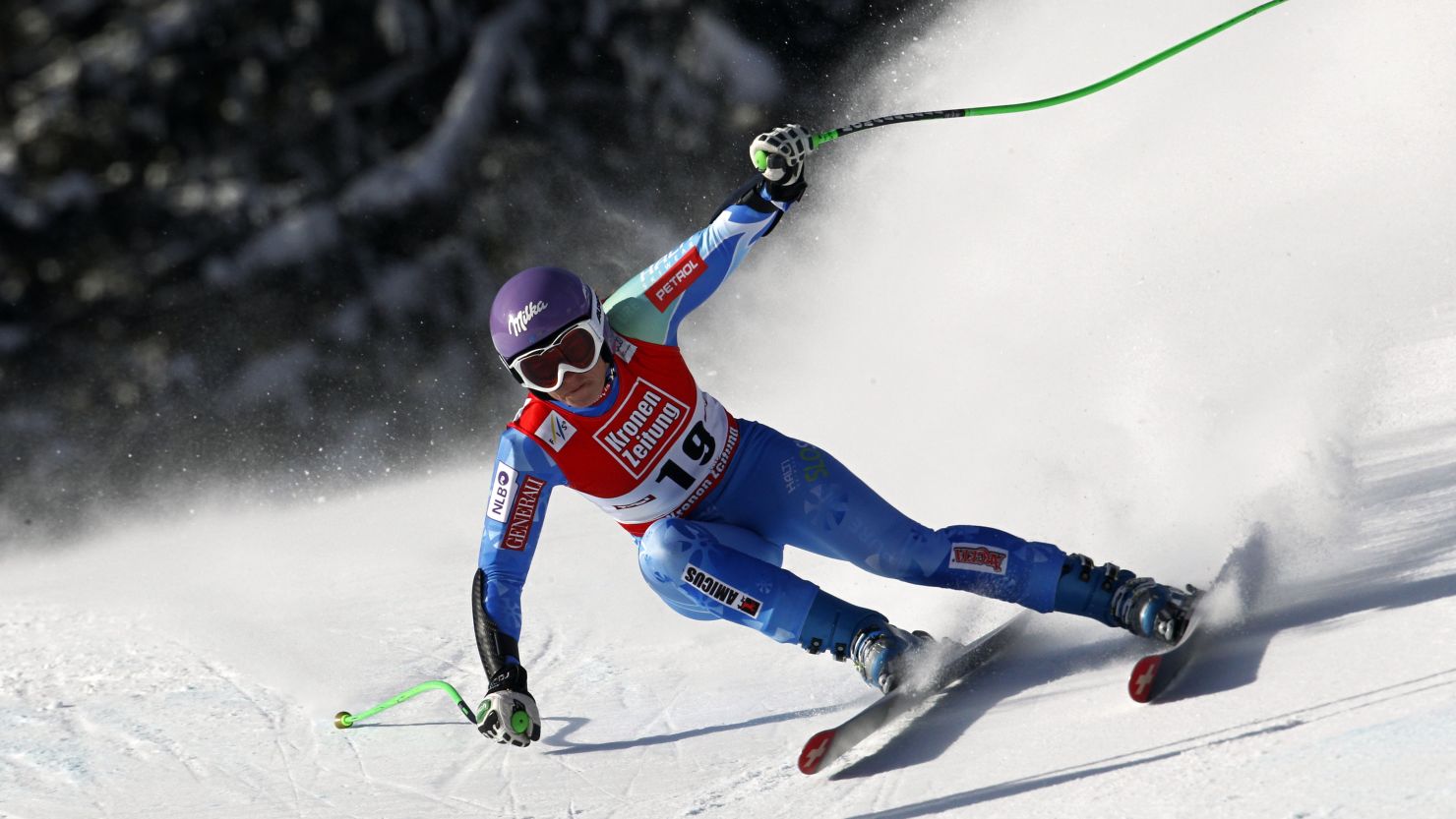 Slovenian skier Tina Maze won the World Cup women's Super G race at St. Anton on January 13.