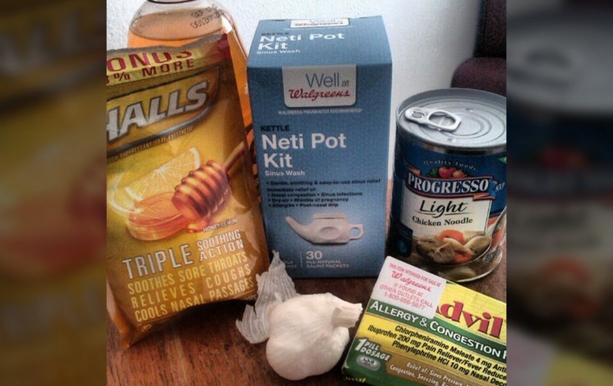 <a href="http://ireport.cnn.com/docs/DOC-908483">Christen Lassiter </a>from Miami says says she couldn't keep any food down when she had the flu, so she started taking the items that are in her flu survival kit, such as chicken soup and tea with garlic.