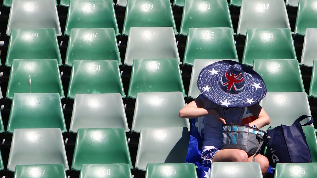 A fan gets ready for the Australian Open on January 15.