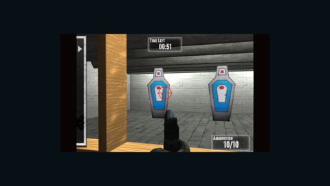 "NRA: Practice Range," a new game for Apple mobile devices, lets players shoot at targets.