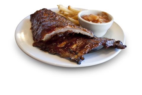 Chili's full rack of baby back ribs with Shiner Bock BBQ sauce has 1,660 calories, 39 grams of saturated fat and 5,025 milligrams of sodium. Add 670 calories if you eat the fries and cinnamon apples that come as sides. 
