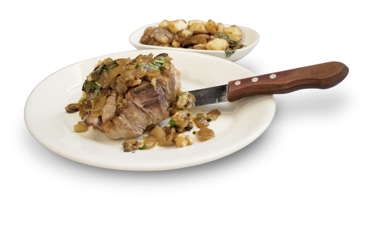 Maggiano's Little Italy offers several veal dishes, but the 18 ounce veal porterhouse tops them all with 1,900 calories. With the side of potatoes, the meal is 2,710 calories, 45 grams of saturated fat and 3,700 milligrams of sodium. That's the equivalent of eating four Pizza Hut personal pan pepperoni pizzas, CSPI says. 