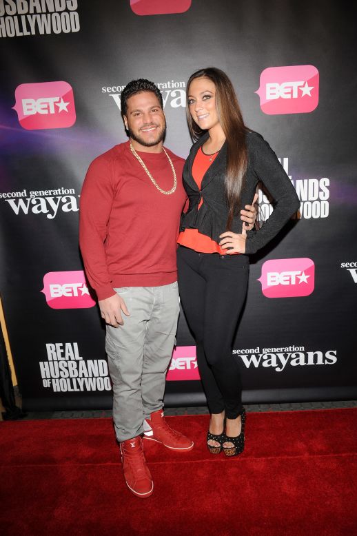 "Jersey Shore" stars Ronnie Ortiz-Magro and Samantha Giancola attend a BET event in New York City.