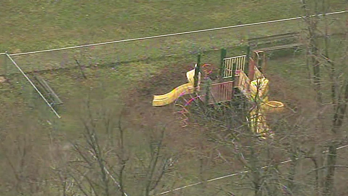 An aerial image of the playground where the girl was found.