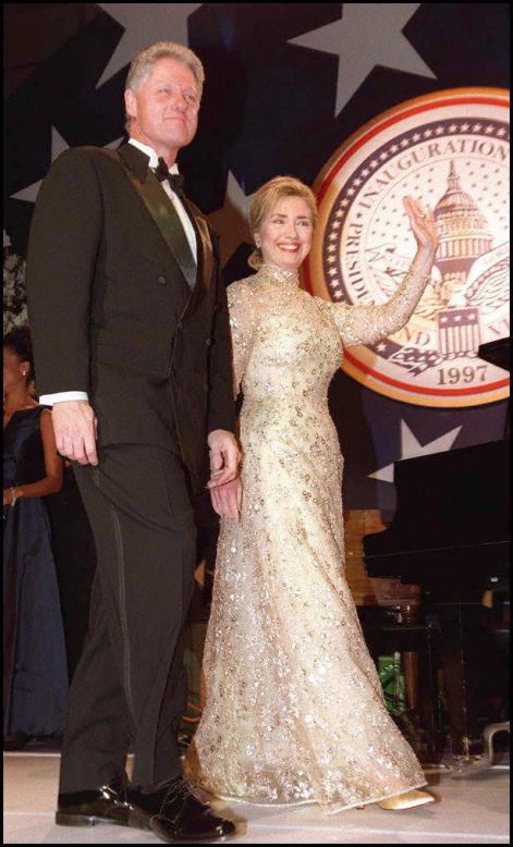 President and Hillary Clinton attend a second term inaugural ball.