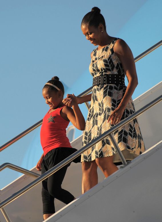 Obama has worn <a href="http://mrs-o.com/newdata/2009/8/17/scenes-from-the-weekend-updated.html" target="_blank" target="_blank">this Target dress</a> on multiple occasions since being photographed in it as she stepped off Air Force One with daughter Sasha on August 15, 2009, according to the Mrs. O blog.