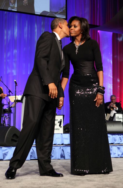The first lady worked her signature elegance at the Congressional Black Caucus' Phoenix Awards in 2011, pairing a floor length, a double-face paillette fishtail skirt by Michael Kors with a black top and a Peter Soronen corset belt, Taylor said.