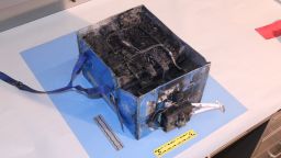 This battery was involved in a fire aboard a Japan Airlines Boeing 787 January 7 in Boston.