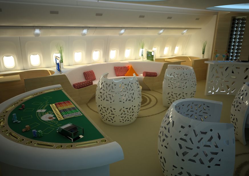 French aviation designers AirJet Designs and Designescence have teamed up to create the Casino Jet Lounge, an in-flight casino that they envision will be the next big thing in aviation.