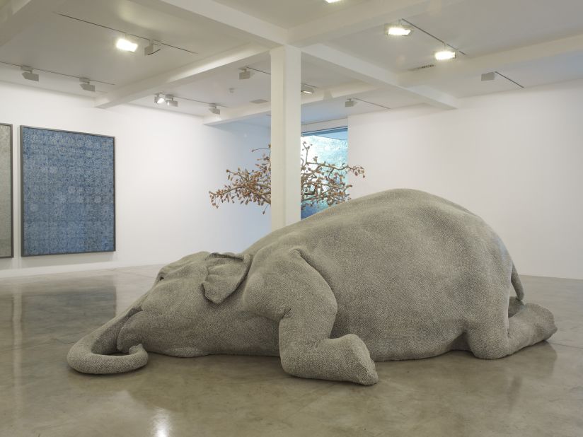 Kher became an internationally recognized artist in 2006 after exhibiting her life-size sculpture of an elephant entitled "The Skin Speaks a Language Not It's Own." 