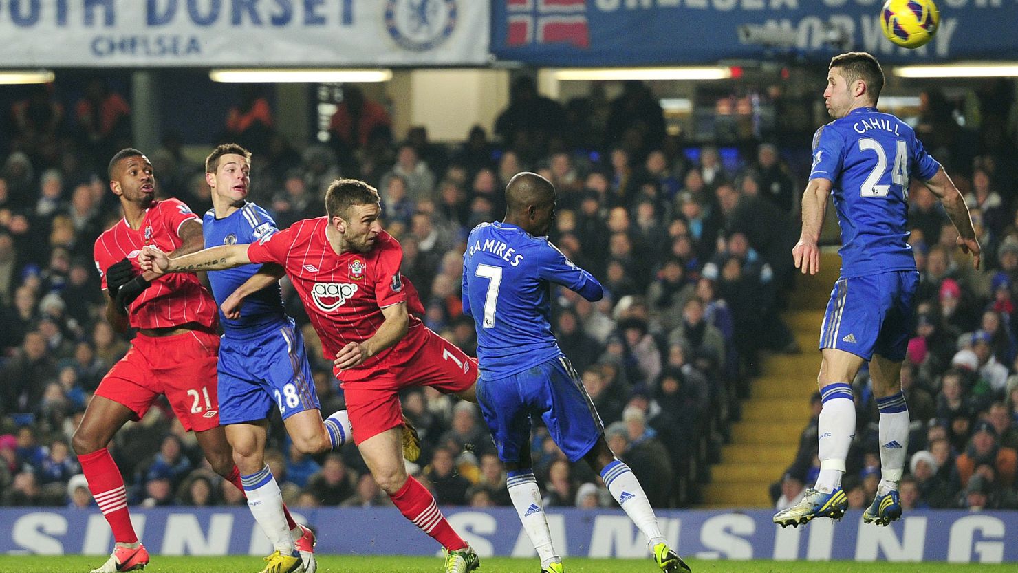 Rickie Lambert came off the bench to spark a Southampton comeback  as Chelsea threw away a two-goal lead to draw 2-2.
