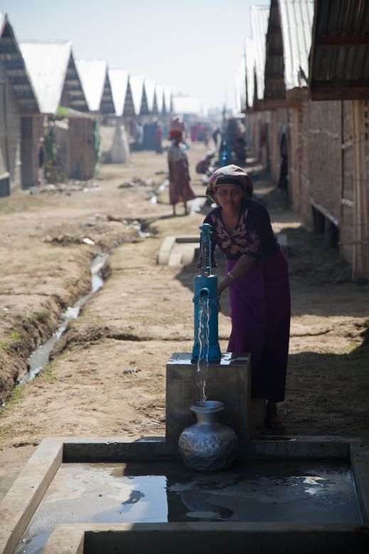 The Red Cross has built toilets and wells in camps to help meet some of the basic water and sanitation needs. 
