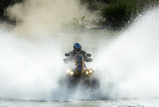 Claudio Clavigliasso of team CAN-AM ATV Argentina competes in Stage 10 from Cordoba to La Rioja, Argentina, on Tuesday, January 15.