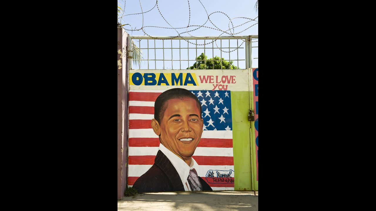 HAITI: An "Obama We Love You" sign in Cap Haitien, Haiti.