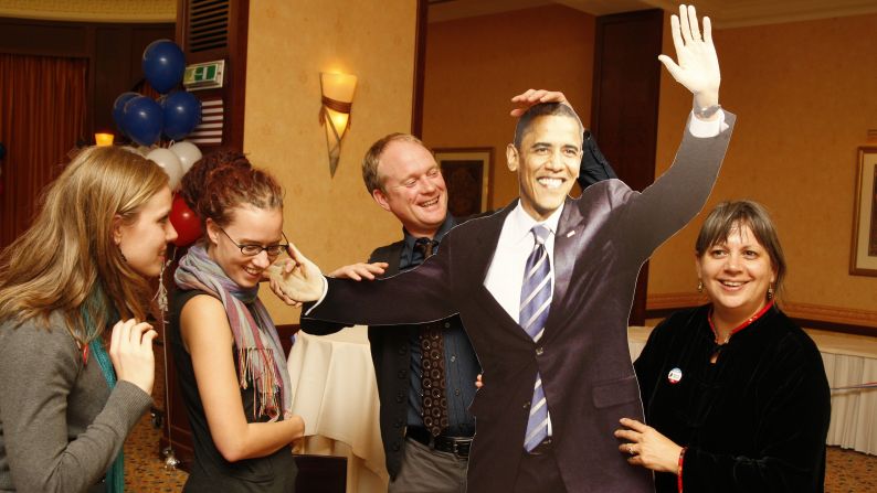 SLOVAKIA: Americans living in Slovakia celebrate Obama's presidential victory on November 5, 2008, in Bratislava.