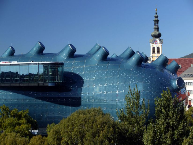 Designed in 2003 to commemorate Graz's year as the European Capital of Culture, <a href="http://www.museum-joanneum.at/en/kunsthaus" target="_blank" target="_blank">Kunsthaus Graz</a> has since become synonymous with the forward-thinking city itself. <br /><br />British architects Colin Fournier and Peter Cook built a distinctive structure to represent the city's role as a center for contemporary art since the 1960s. <br /><br />The sizable complex (11,100 square meters/120,000 square feet) is affectionately known as the "friendly alien" by locals for its nozzles and snouts. Most surprising is the way it can change with each new exhibition -- both exterior and interior can be altered according to a curator's whim.     