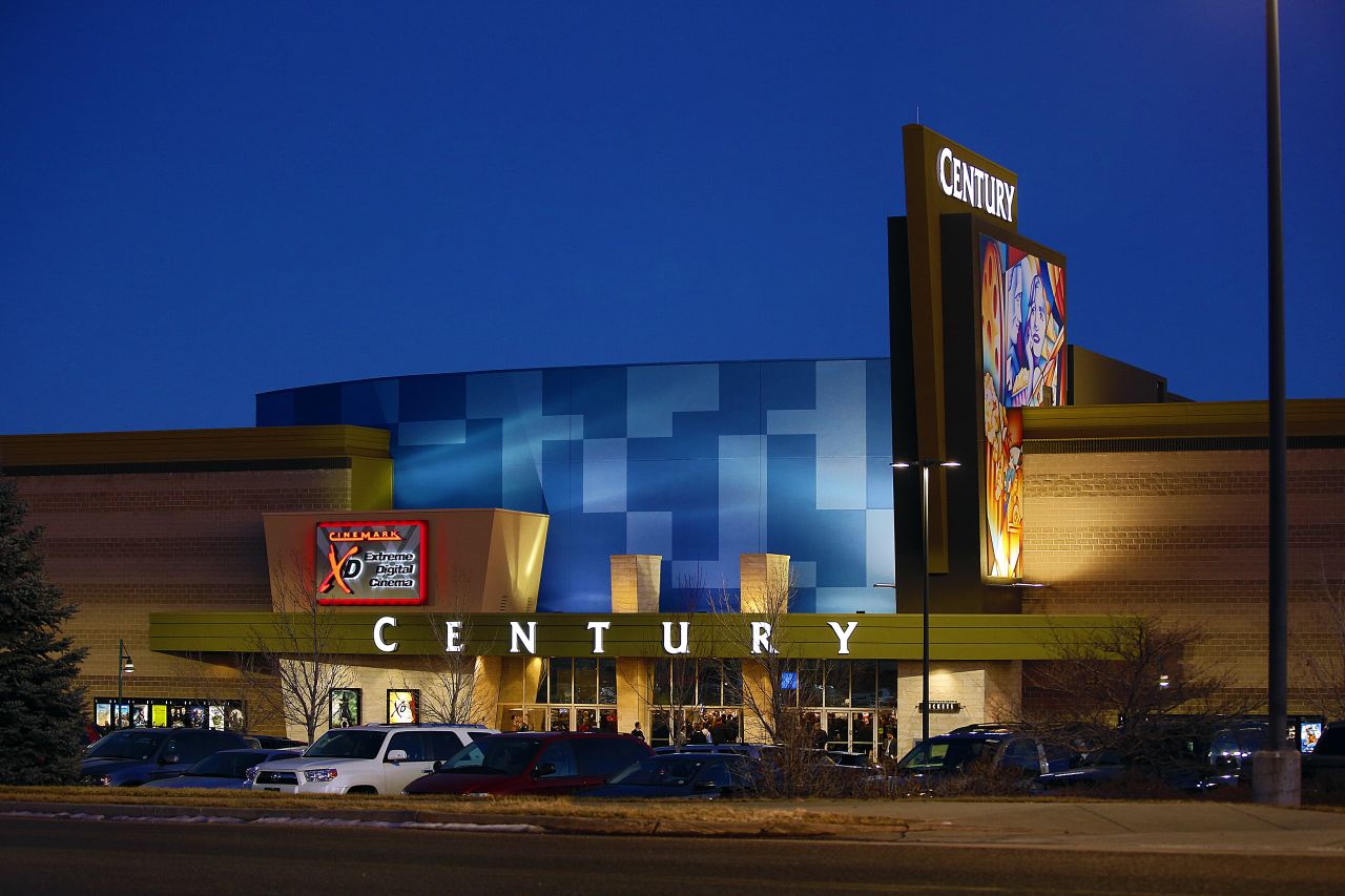 The Cinemark Century 16 Theaters reopened on Thursday, January 17, in Aurora, Colorado. It was the first time the theater has been open since the mass shooting on July 20, 2012, that killed 12 people and wounded dozens of others. The exterior facade of the theater has been remodeled since the shooting.