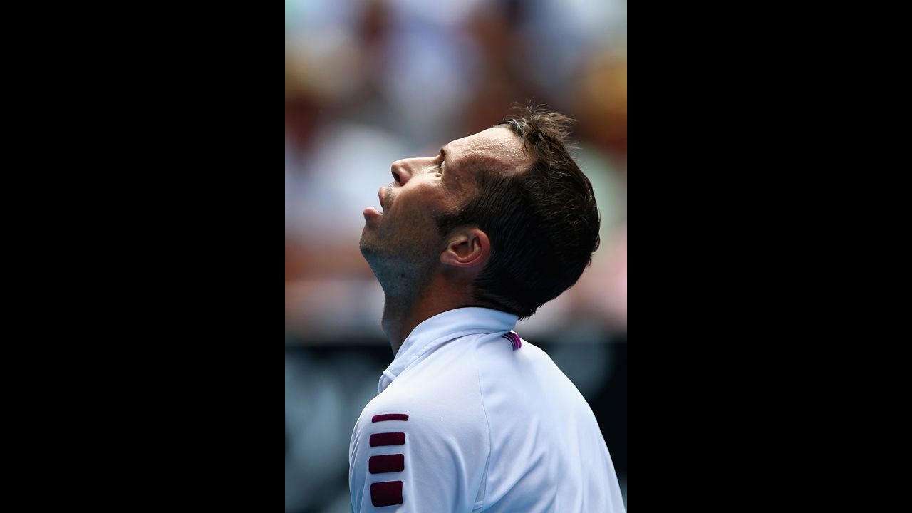 Stepanek reacts after a shot on January 18.
