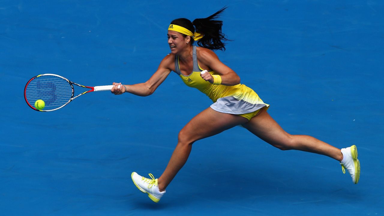 Sorana Cirstea of Romania plays a forehand in her third-round match against Na Li of China on January 18. Li won 6-4, 6-1.