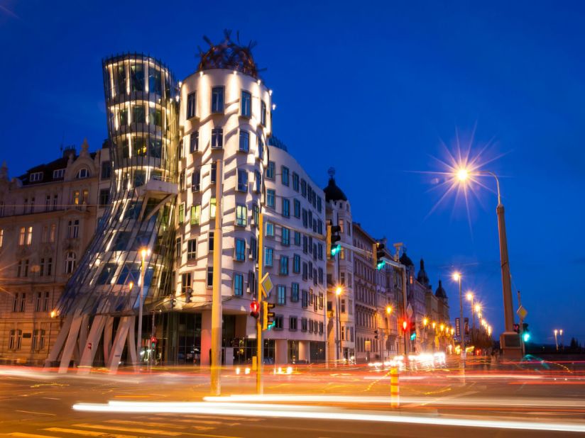 Nicknamed the "Dancing House," or occasionally "Fred and Ginger," it's hard to imagine this comical edifice was once at the center of a controversy. <br /><br />The original site had great historical significance for its residents; it had been bombed by the Americans during WWII and the neighboring plot was owned by the first Czech Republic president, Václav Havel. So when local architect Vlado Milunić collaborated with his celebrated contemporary Frank Gehry, the resulting structure lay in sharp contrast with its more classical Art Nouveau and Baroque neighbors. The building's unique design eventually won over locals -- in 2005, it was immortalized on a special gold Czech 2,000 koruna coin. (Image: Courtesy Remi Ercolani)