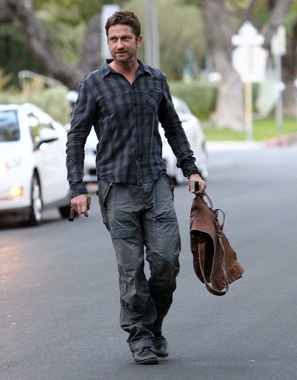 Gerard Butler runs errands in Beverly Hills.