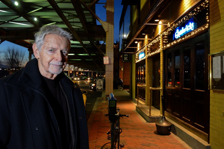 Peter Earnest is founding executive director of the International Spy Museum and a 35-year veteran of the CIA. He is pictured outside Chadwicks in Georgetown -- where CIA agent Aldrich Ames gave classified information to a Soviet diplomat.