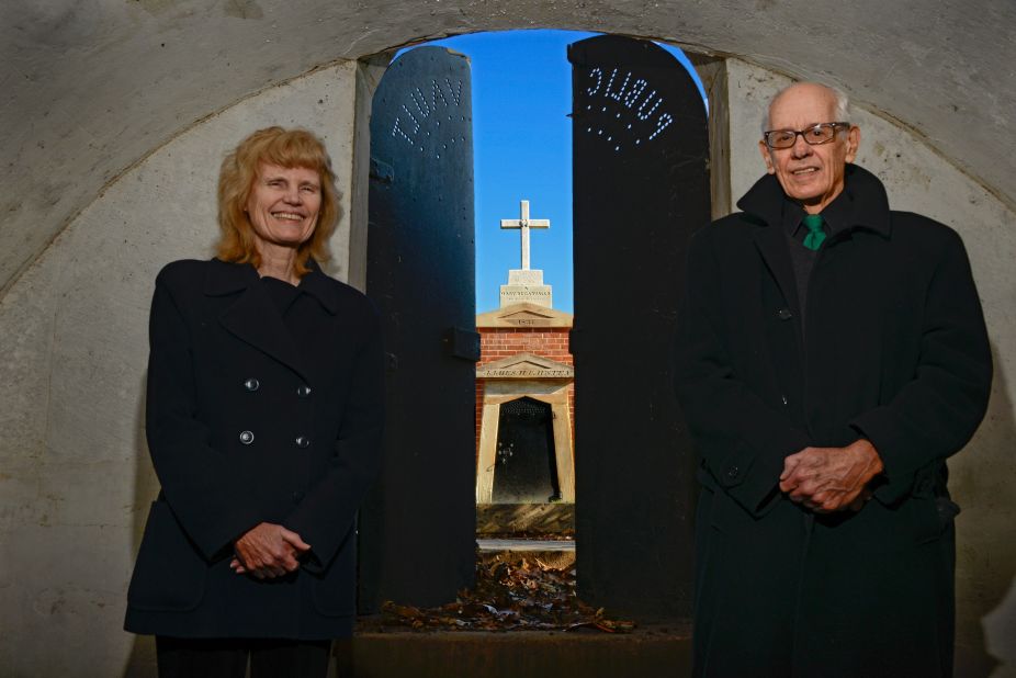 Ronald and Abby Johnson, professors of history and literature, respectively, at Georgetown University, recently published "In the Shadow of the United States Capitol: Congressional Cemetery and the Memory of the Nation." They are standing in the "Public Vault" at the cemetery.