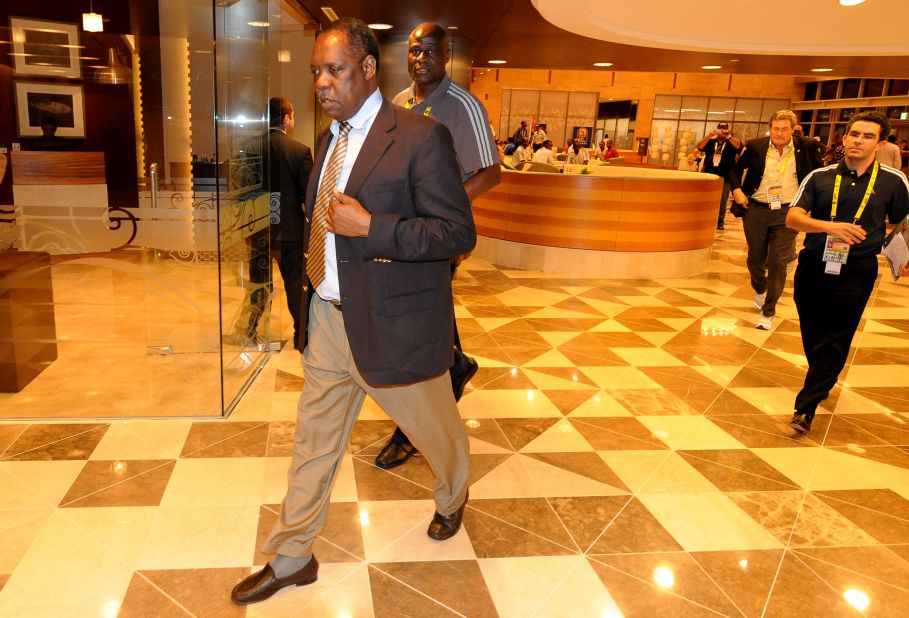 The Fédération Congolaise de Football-Association -- FECOFA -- regulates football in the Democratic Republic of Congo. FECOFA's president is Constant Omari and is pictured here walking behind president of the Confederation of African Football Issa Hayatou (R) in January 2010.