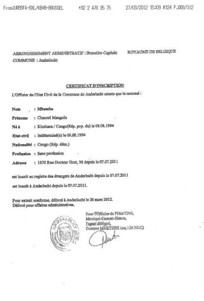 When Mbemba obtained a Belgian citizenship document in July 2011, a month after he arrived in Europe, his date of birth is now dated August 8, 1994.