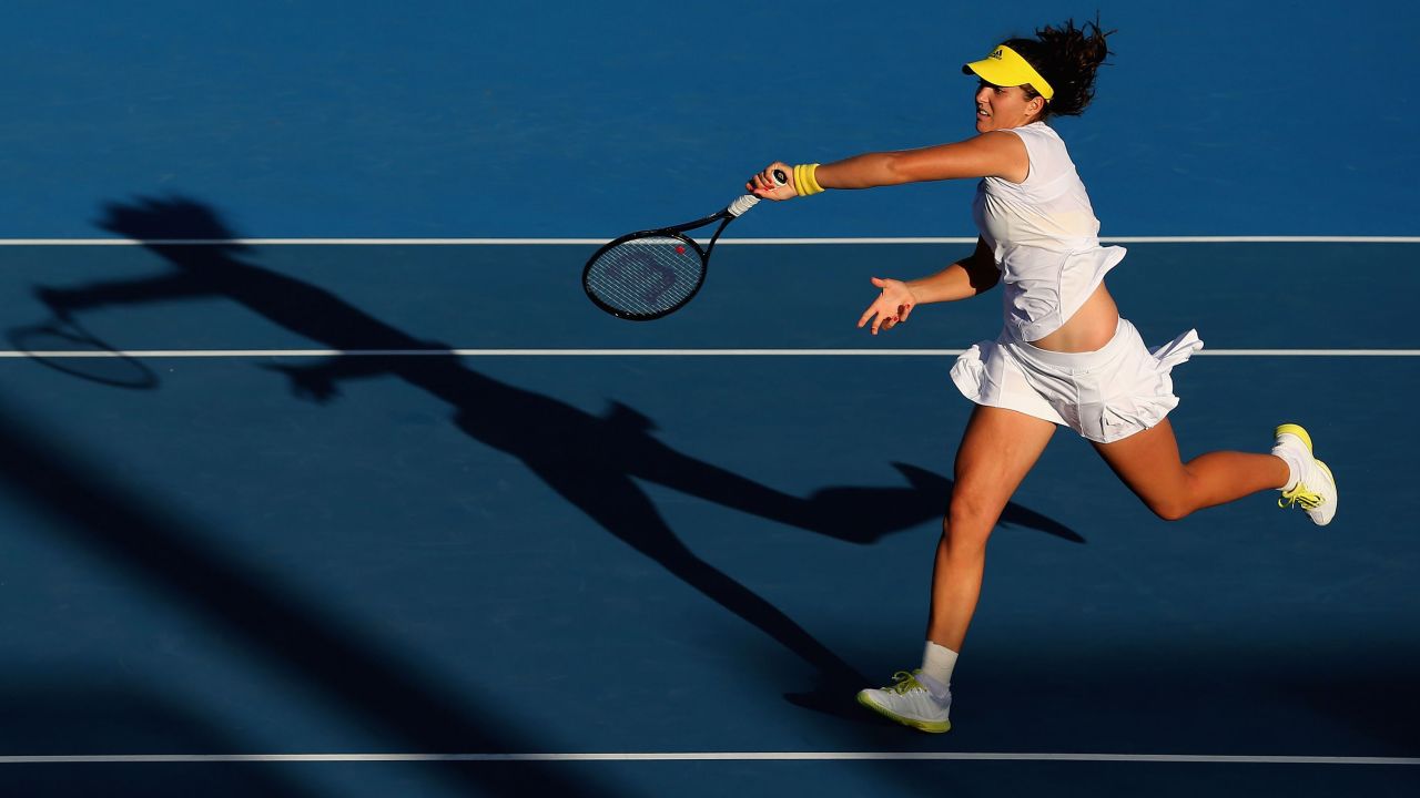 Laura Robson of Britain plays a forehand in her third-round match against Sloane Stephens of the United States on January 19.