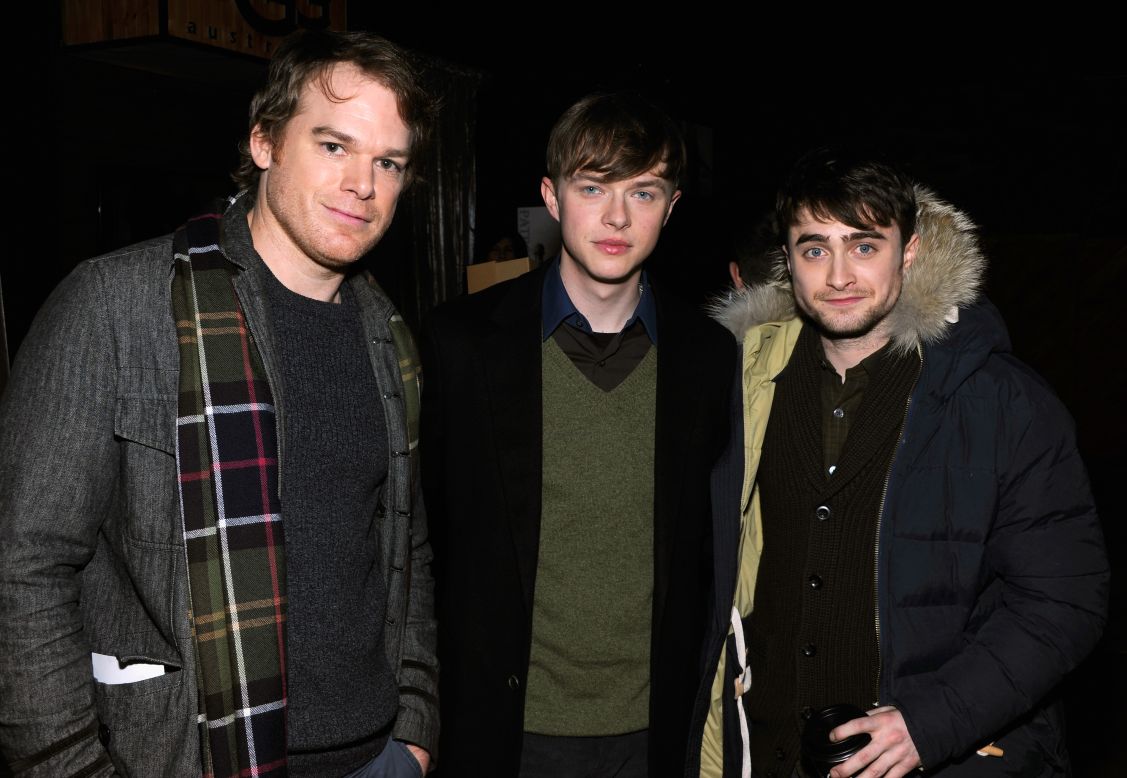Michael C. Hall, from left, Dane DeHaan and Daniel Radcliffe at Village at the Lift.