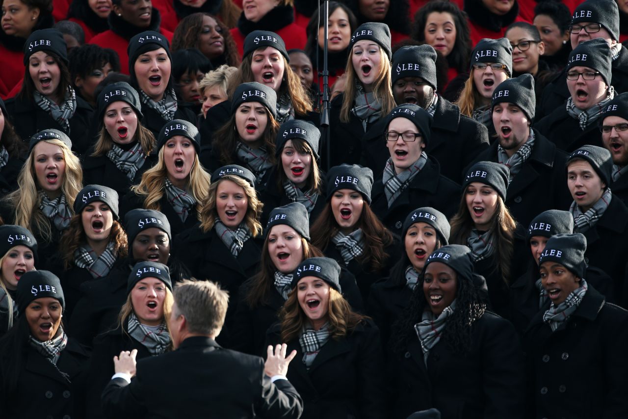 The Lee University Festival Choir from Cleveland, Tennessee, performs Monday on the West Front of the U.S. Capitol.