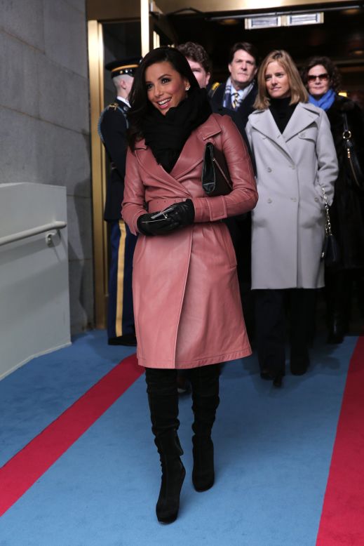 Eva Longoria arrives for the presidential inauguration.
