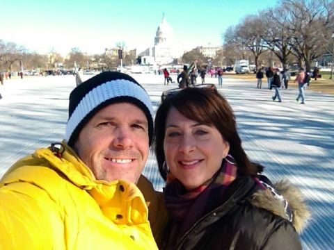 Becky Primeaux said attending an inauguration was high on her bucket list, and "I am extremely excited to check it off." Primeaux snapped this self-portrait to share the experience with her family in Texas and Louisiana, and uploaded the photo to CNN iReport. 
