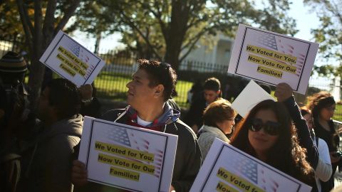 Latinos rally in front of the White House last year, urging Obama to deliver comprehensive immigration reform. 