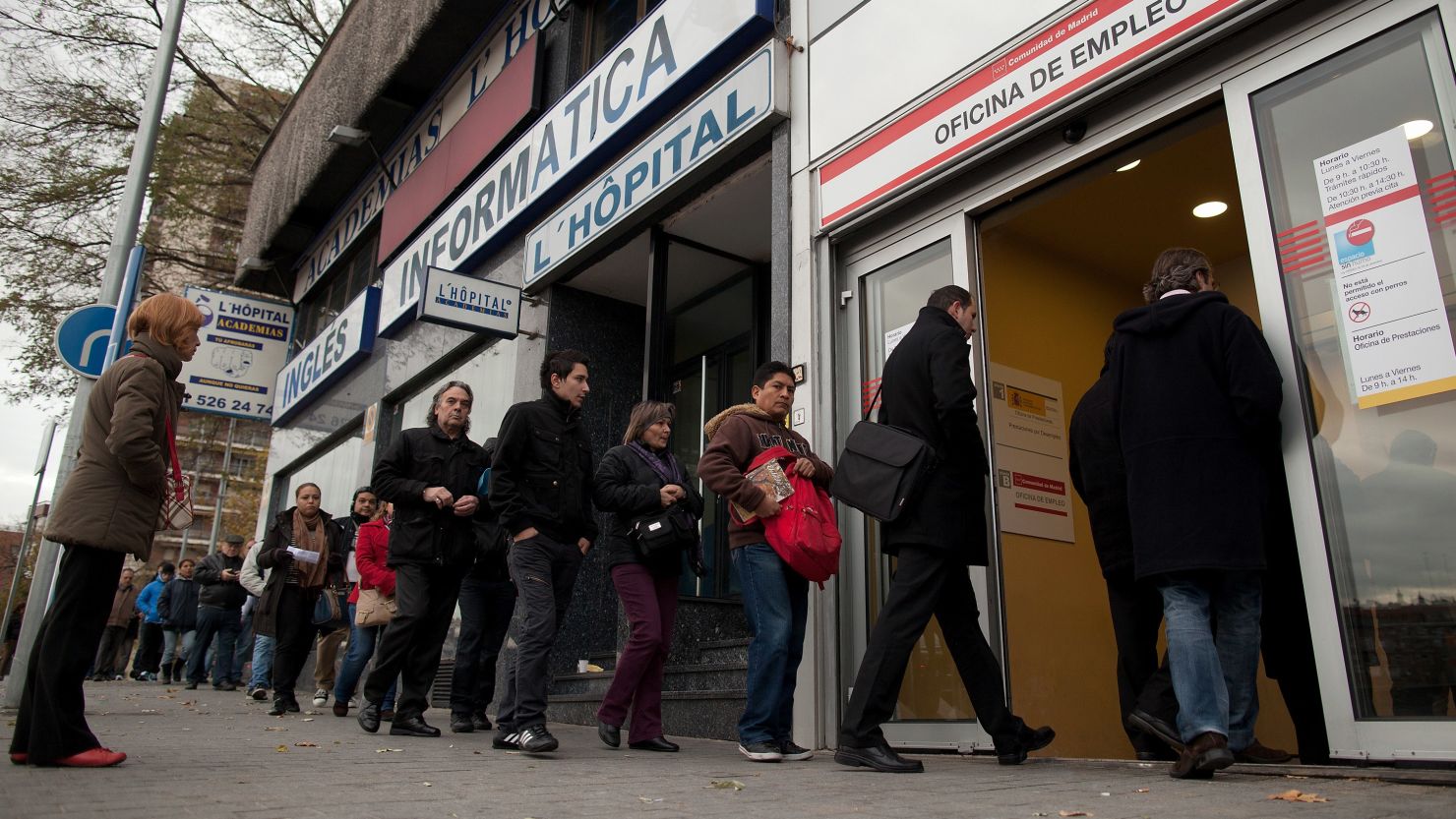 European countries like Spain struggle with unemployment. 