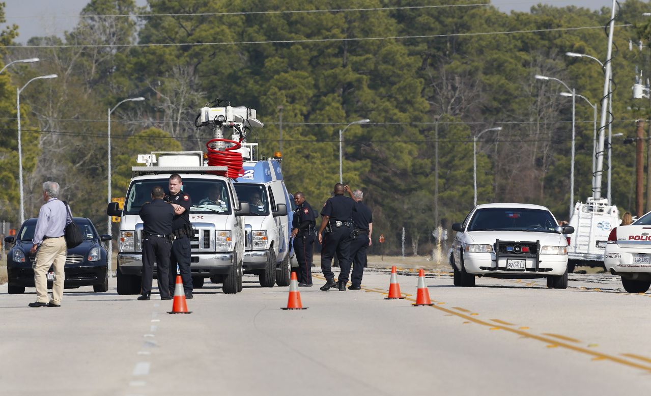 Law enforcement secure the area.