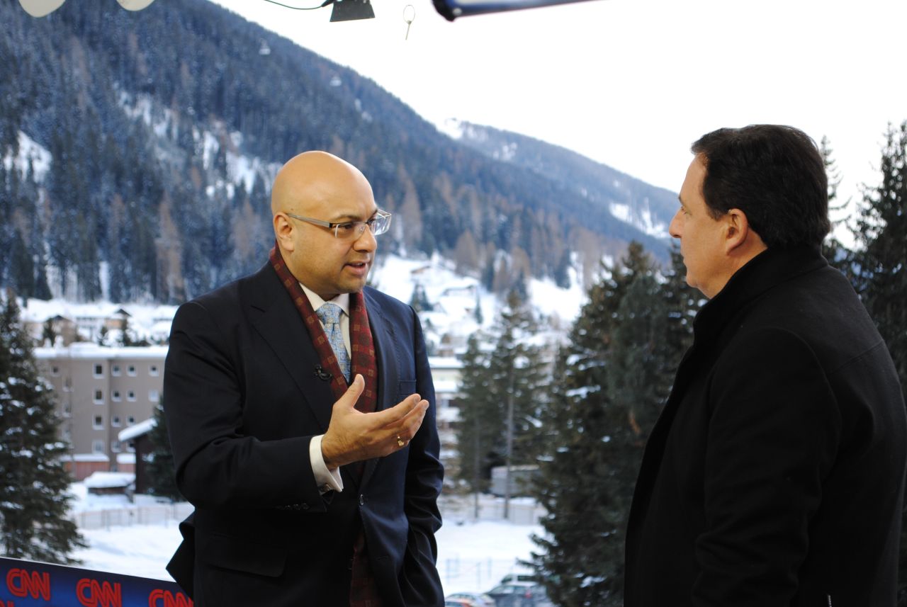 CNN's John Defterios and Ali Velshi in the studio in Davos.