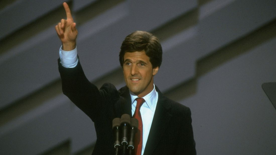 Kerry addresses the Democratic National Convention in 1988.