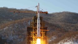This picture taken by North Korea's official Korean Central News Agency (KCNA) on December 12, 2012 shows North Korean rocket Unha-3, carrying the satellite Kwangmyongsong-3, lifting off from the launching pad in Cholsan county, North Pyongan province in North Korea. North Korea's leader has ordered more satellite launches, state media said on December 14, 2012, two days after Pyongyang's long-range rocket launch triggered global outrage and UN condemnation. AFP PHOTO / KCNA vis KNS ---EDITORS NOTE--- RESTRICTED TO EDITORIAL USE - MANDATORY CREDIT 'AFP PHOTO / KCNA VIA KNS' - NO MARKETING NO ADVERTISING CAMPAIGNS - DISTRIBUTED AS A SERVICE TO CLIENTS (Photo credit should read KNS/AFP/Getty Images)