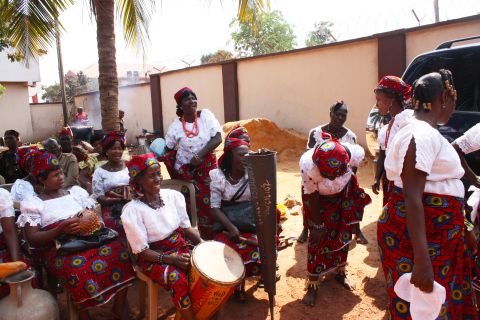 A gathering of Igbo women sing traditional songs. (Courtesy: Chika Oduah.)