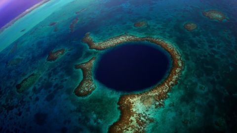 The Great Blue Hole is a massive underwater sinkhole that gives divers an almost perfect circle to dive in. The deeper you go, the clearer the water becomes, revealing amazing stalactites and limestone.
